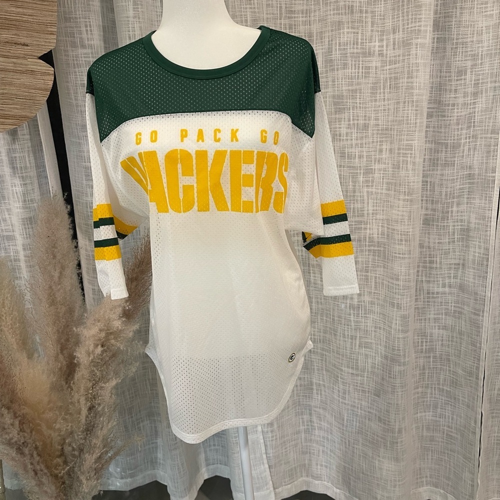 PINK Victoria's Secret Green and Yellow Mesh Blouse